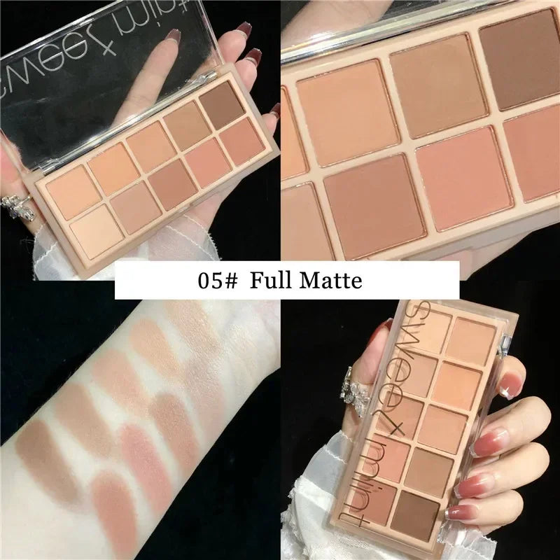 10 Colors Eye Shadow Palette Glitter Pearly Eyeshadow Nude Shiny Long Lasting Waterproof Charming Eyes Make Up Palette Cosmetics Good Vibrations