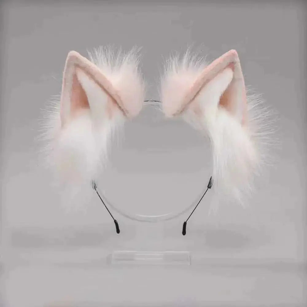 Womens Lolita Plush Hair Ornaments Animal Cat Ears Hair Halloween Party Hair Hoops Anime Cosplay Fancy Props GOOD Vibrations