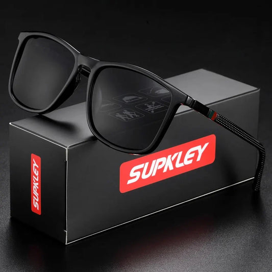 SUPKLEY Sports Sunglasses for Men Polarized Comfortable Wear Square Sun Glasses Male Light Weight Eyewear Accessory with Origina Good Vibrations