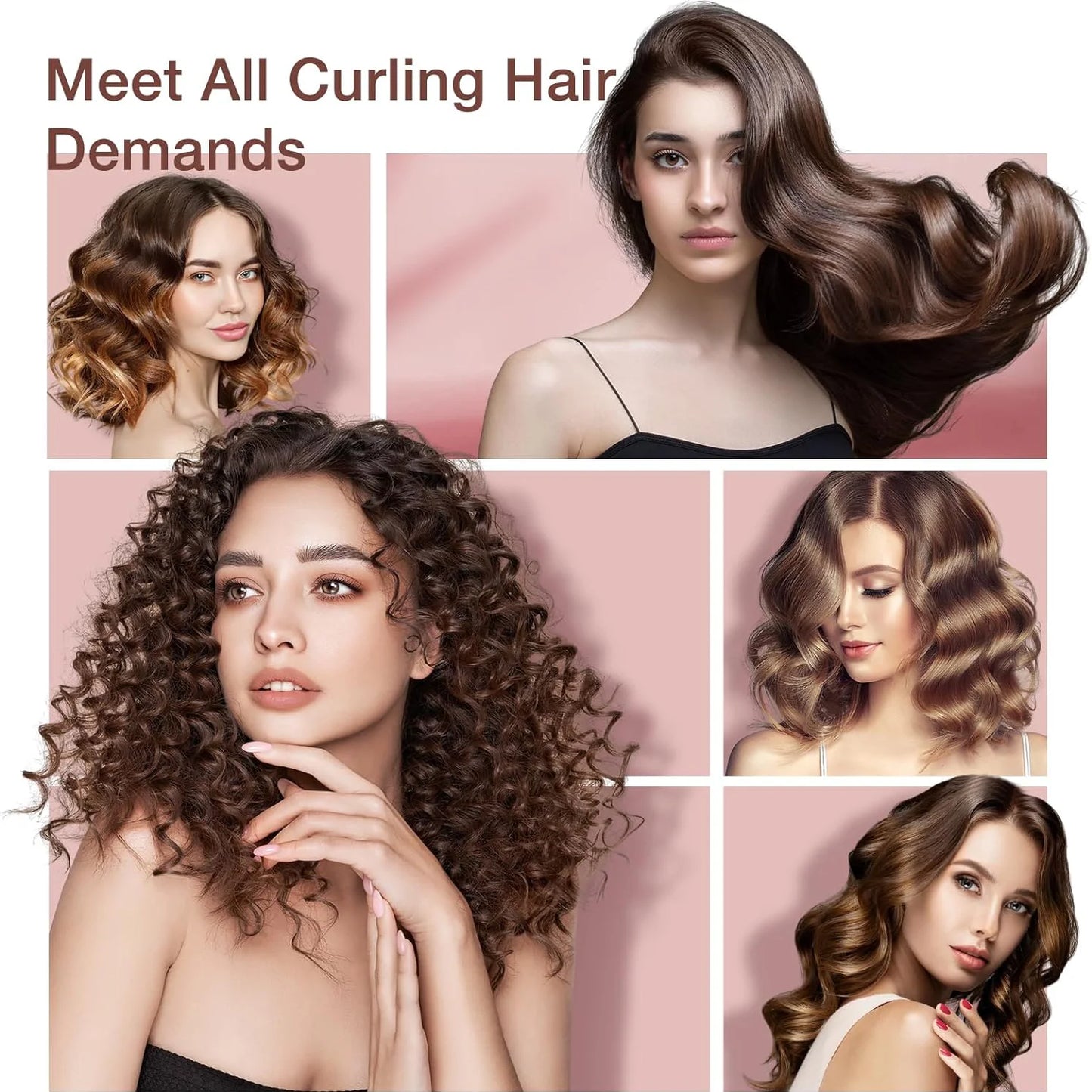 Customizable Electric Curling Iron Hair Tools Professional Roller Curls Wand Fast Heating Up Curling Iron for All Hair Types