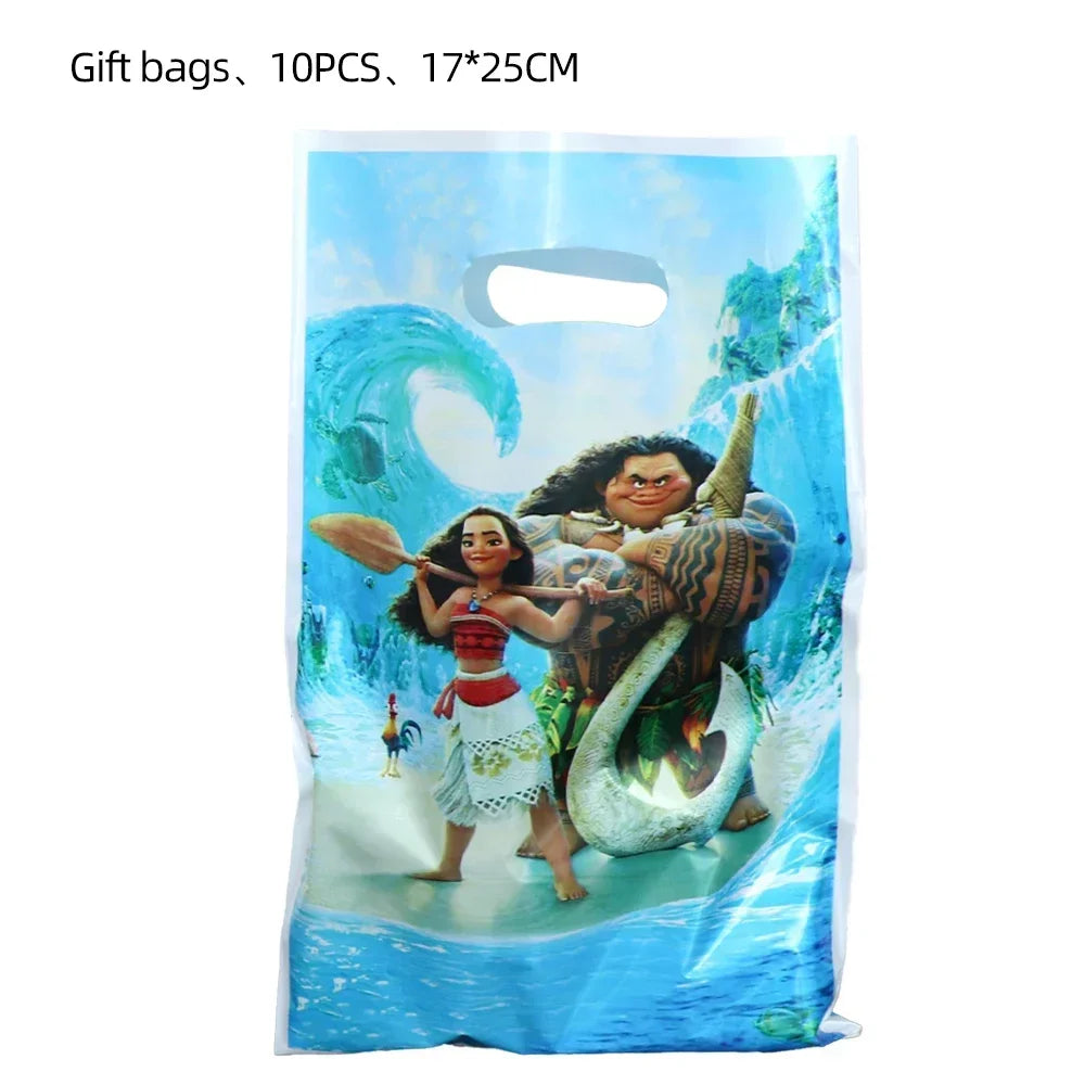 New MINISO Moana Theme Children Birthday Party Disposable Tableware Cup Plate Flag Kids Girls Wedding Party Decoration Supplies Good Vibrations