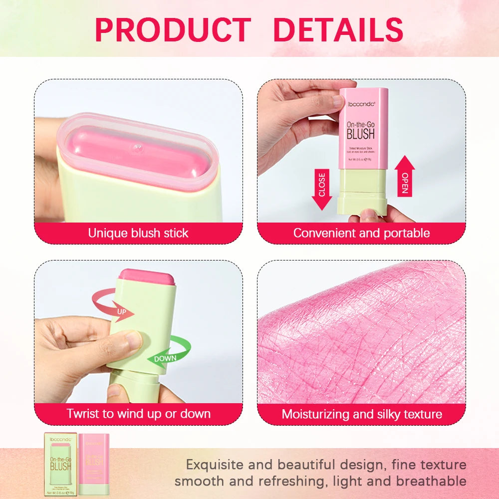 pixiBlush Cosmetic Blush Makeup Products Make Up Blusher Cosmetics Pink Blush in Bar Korean Palette Long lasting Matte Stick Good Vibrations