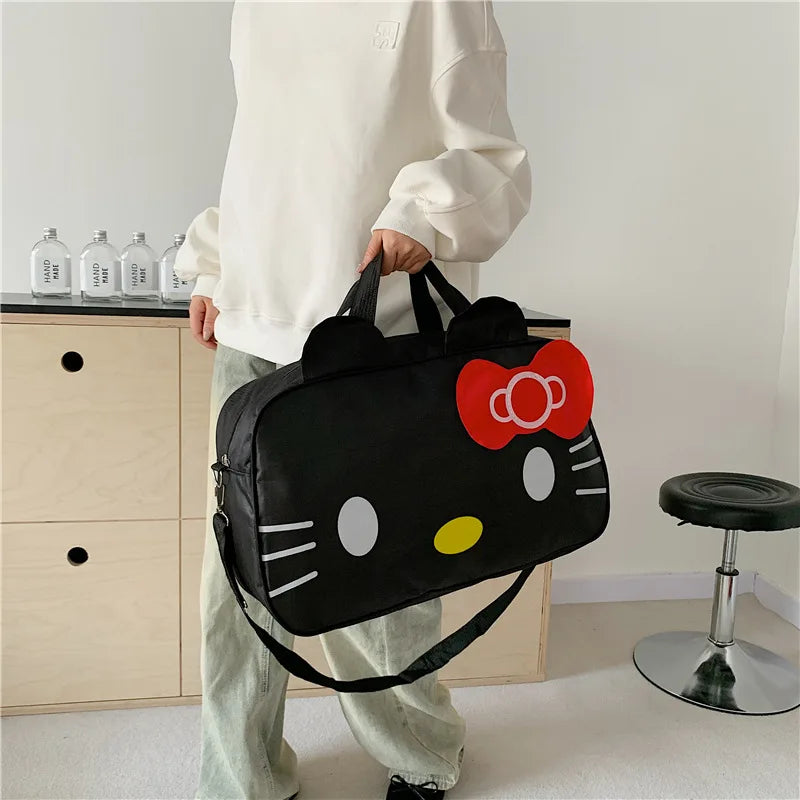 New Sanrio Cartoon Hello Kitty Duffle Bag Large Capacity Cartoon Student Handbag Short Trip Bag Girl's Handbody Bag Good Vibrations