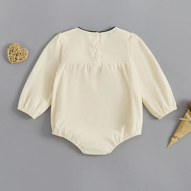 Baby Clothing Girls Cute 3D Bow Rompers Toddler Infant Solid Long Sleeve Jumpsuits Newborn Autumn Clothes Good Vibrations