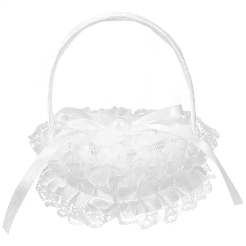 Mini Lace Ring Box Satin Wedding Ring Pillows With Handle Heart Shape Ceremony Bridal Party Supplies Festive Decorations Good Vibrations