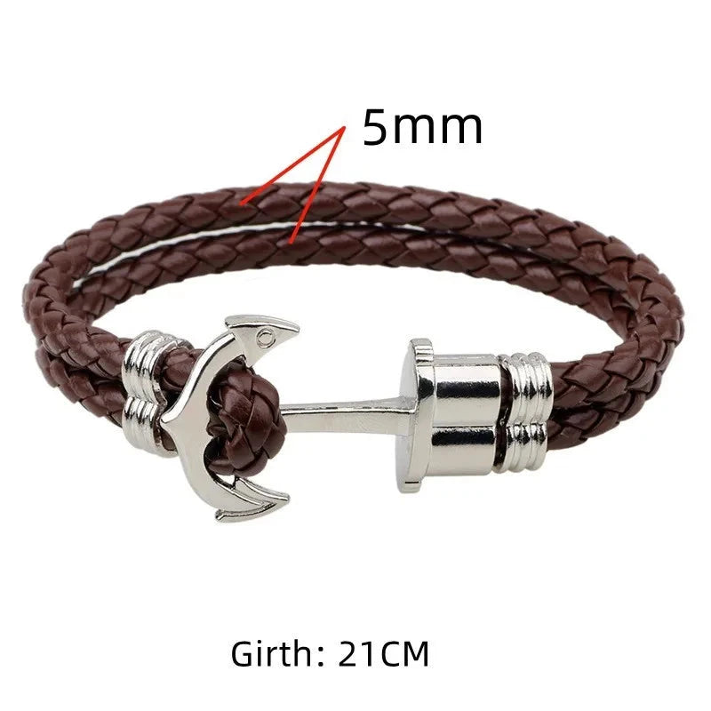 Charmsmic New Vivid Bee Pendant Charms Bracelets & Bangles For Women Punk Style Brown PU Leather Metal Button Jewelry 2024 Good Vibrations