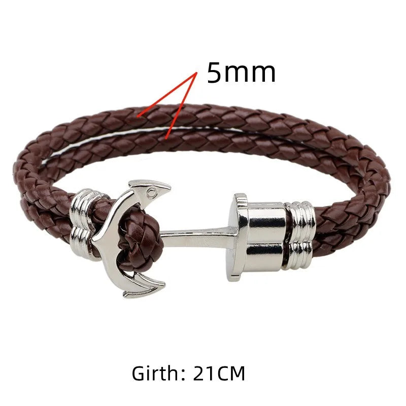 Charmsmic New Vivid Bee Pendant Charms Bracelets & Bangles For Women Punk Style Brown PU Leather Metal Button Jewelry 2024 Good Vibrations