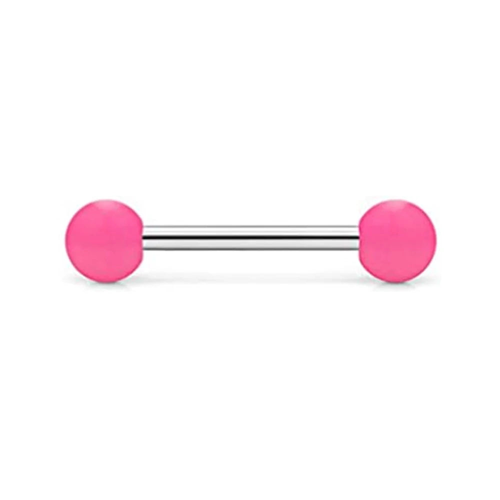 1PCS-4PCS Stainless Steel 14G Tongue Rings Barbell Pink Tongue Barbell Jewelry for Women Piercing Tongue Body Piercing Pink Good Vibrations Adult Super Store