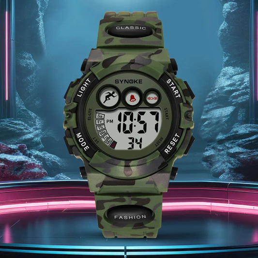 SYNOKE Student Sport Watches For Kids Colorful Electronic Watches 50M Waterproof Clock Children Digital Watch For Boys Girls Good Vibrations