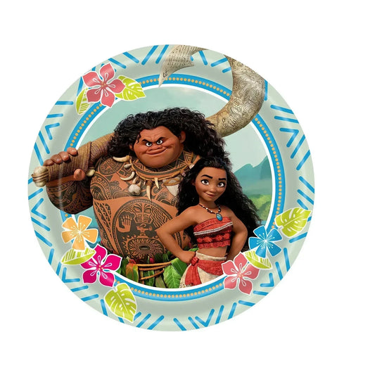 New MINISO Moana Theme Children Birthday Party Disposable Tableware Cup Plate Flag Kids Girls Wedding Party Decoration Supplies Good Vibrations
