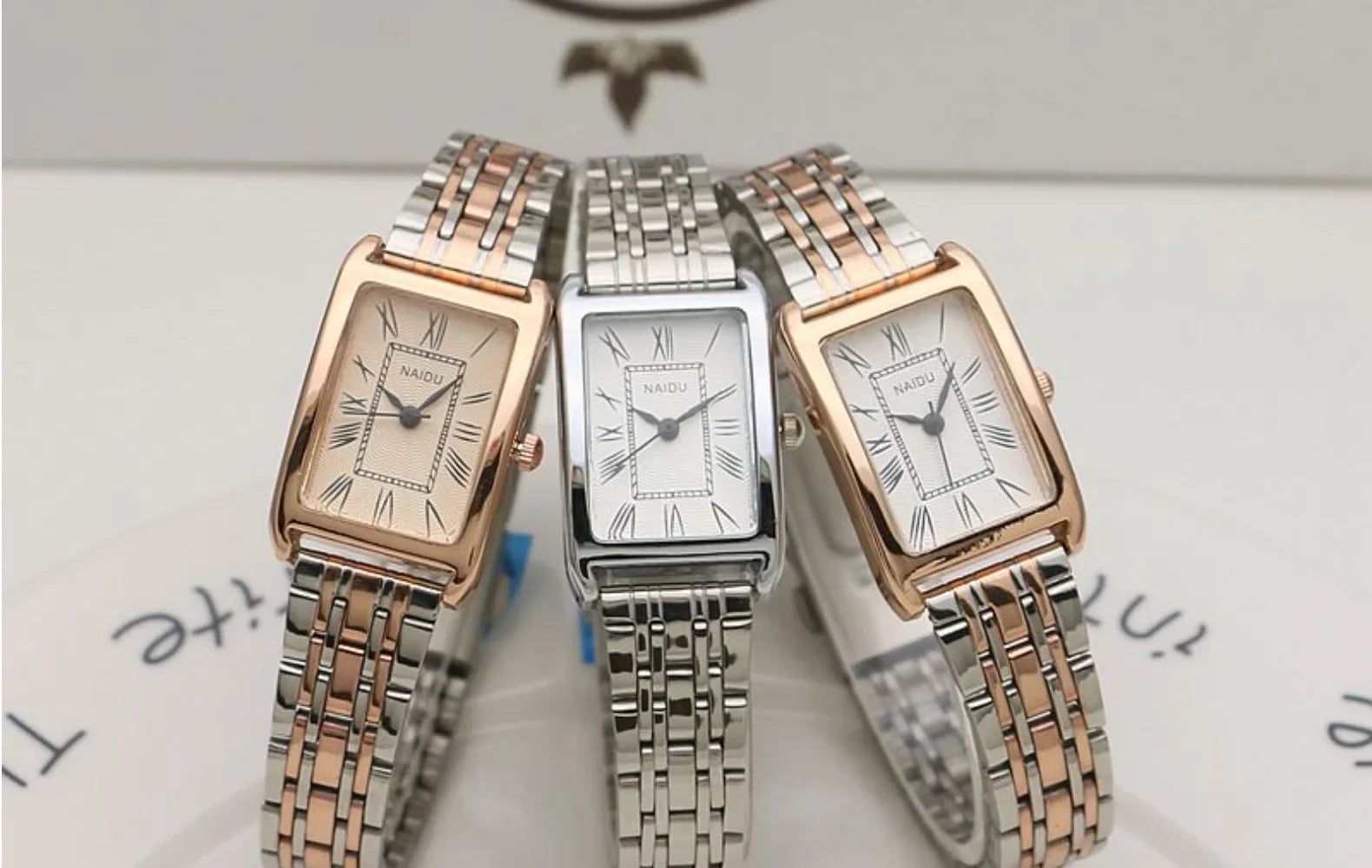 Watches for Women Rectangular Roman Scale Ladies Steel Strap Watch Fashion Trend Thin Strap Quartz Wristwatches Relogio Feminino Good Vibrations