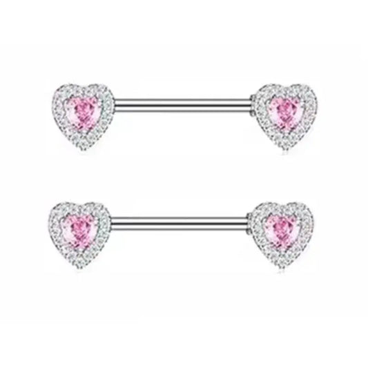 1Pair Pink Butterfly Nipple Piercing Jewelry Shiny Crystal Nipple Rings For Women Girls Heart Nipple Barbells Piercing Pezon Good Vibrations Adult Super Store