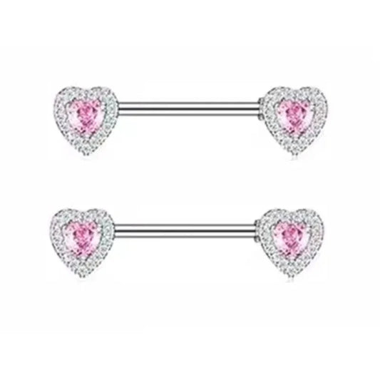 1Pair Pink Butterfly Nipple Piercing Jewelry Shiny Crystal Nipple Rings For Women Girls Heart Nipple Barbells Piercing Pezon Good Vibrations Adult Super Store