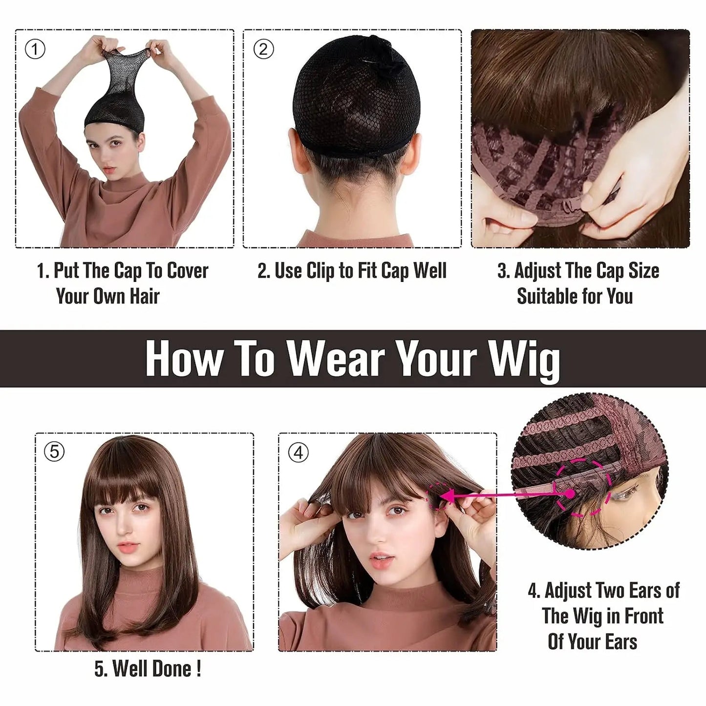 REEWES Short Curly Finger Wave Wigs With Oblique Bangs 1920s Retro Wavy Cosplay Costume Wig Classy Vintage Wavy Style For Women Good Vibrations