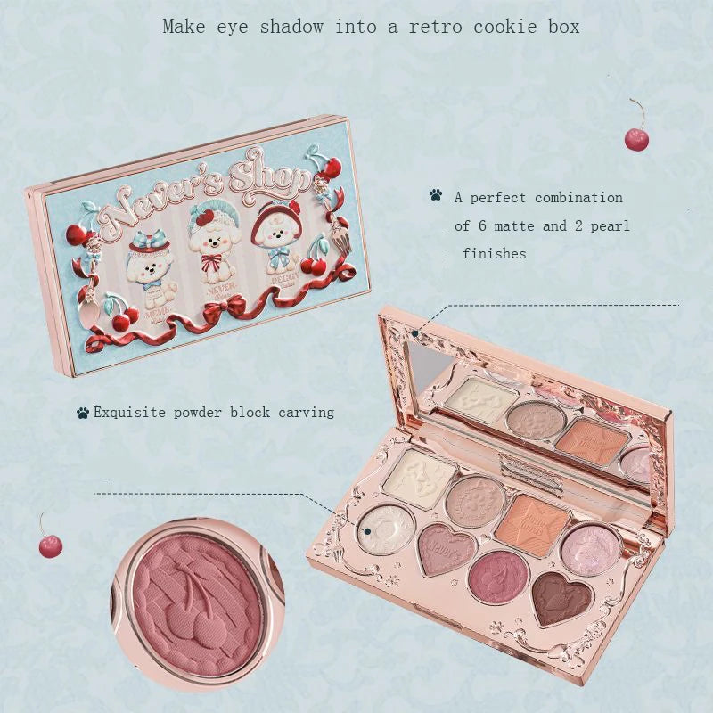 Flower Knows Never's Shop Collection 8 Color Glitter Eyeshadow Palette High Pigmented Eye Makeup Matte Shimmer Eye Shadow Pallte Good Vibrations