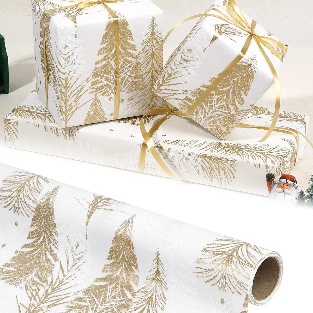 1roll Gift Wrapping Paper Christmas Gift Wrapping Paper ChristmasTree Pattern Handmade Paper Flower Bouquet Packaging Paper Good Vibrations