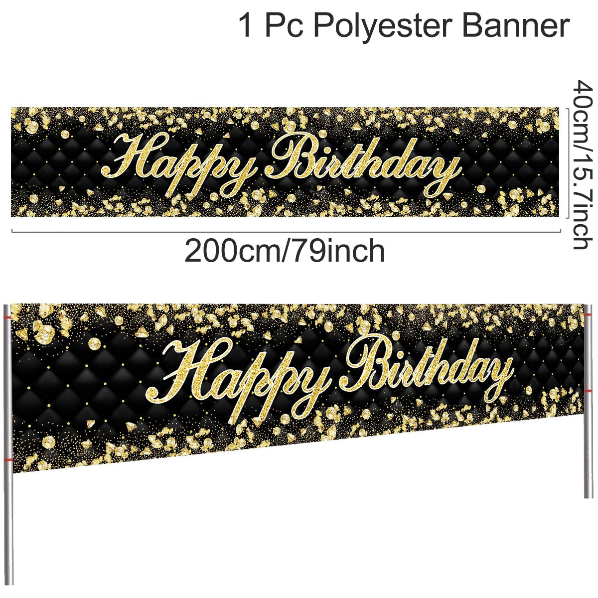 Happy Birthday Banner Birthday Party Decoration Kids Boys Girl Baby Shower Decoration Bunting Garland Banners Flags Anniversary Good Vibrations
