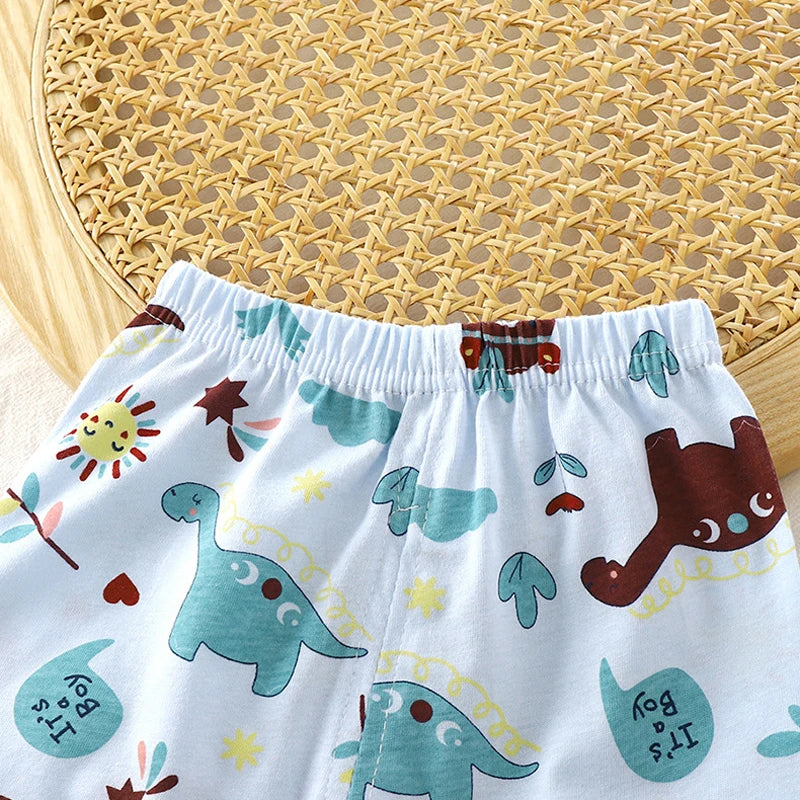 Summer Kids Boys Clothes Set Cartoon 2Pcs Children T Shirt Tops Shorts Kids Loungewear Suit Sports Baby Outfit Set Good Vibrations