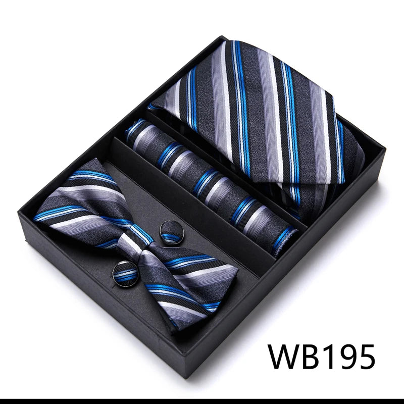 Tie For Men Formal Dress Tuxedo NeckTie Handkerchief Bow Tie Set PlaisyParty Groom Wedding Butterfly Bowtie In Box Good Vibrations