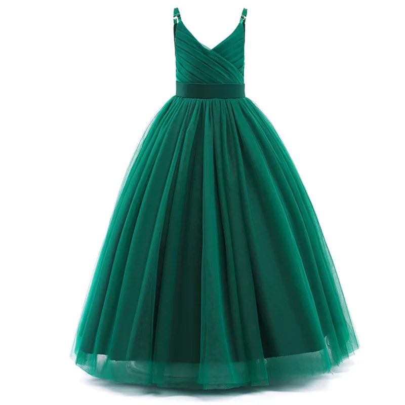 Girl Long White Bridesmaid Dresses For Wedding Prom Gown Big Bow Girls Party Dress Kids First Communiom Formal Evening Vestidos Good Vibrations