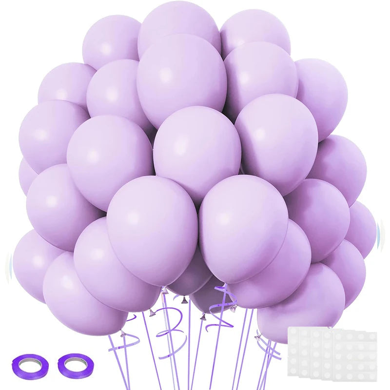 Pastel Purple Latex Party Balloons 120 Pack 12 Inch Round Helium Lavender Light Purple Lilac Balloons for Wedding Baby Shower Good Vibrations