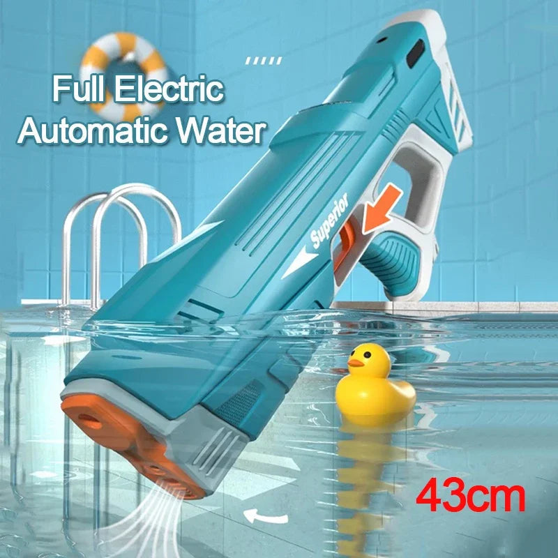 New Water Gun Electric Full Continuous Firing Toy Summer Beach Pool Water Toy Gun Fully Automatic Water Absorption Toys for Kids Good Vibrations