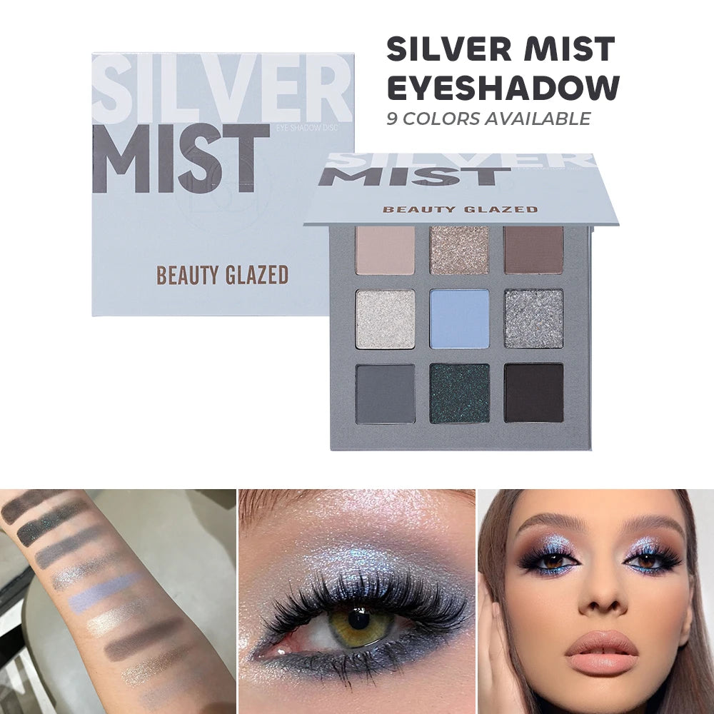 Beauty Glazed 9 Colors Eye Shadow Disc Makeup Palette Matte Shimmer Eye Pigmented Powder Make Up New Warm Earth Color Eyeshadow Good Vibrations