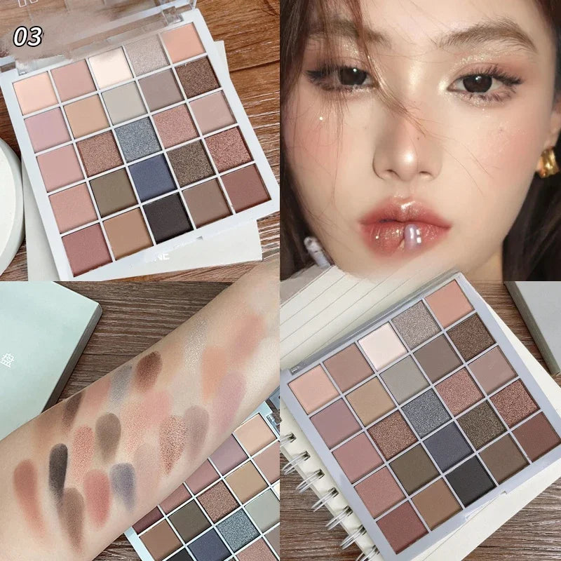 Cool Low Saturation Pure Wind 25 Color Eyeshadow Plate Pearl Matte Color Ins Affordable Makeup High Color Rendering Eyeshadow Good Vibrations