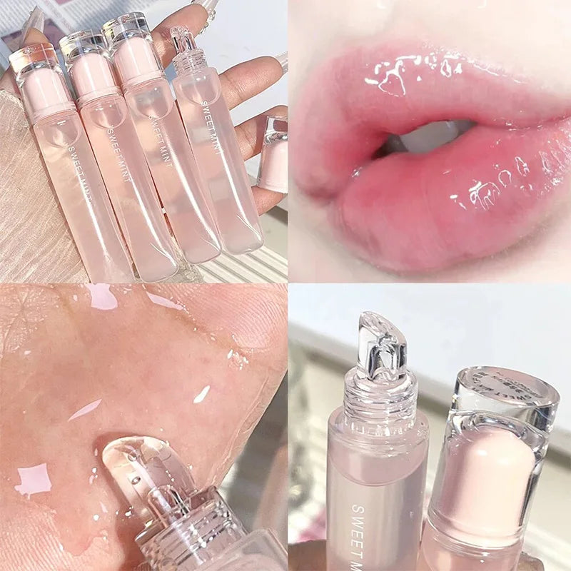 Plumping Jelly Lip Gloss Lasting Moisturizing Transparent Lip Oil Water Light Mirror Liquid Lipstick Women Lips Makeup Cosmetics Good Vibrations