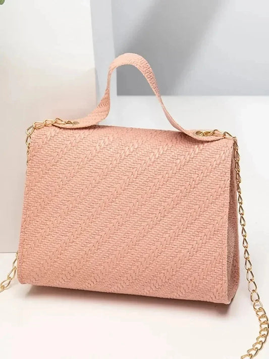 Embossing Chain Square Bag PU Leather Large Capacity Shoulder Crossbody Cell Phone Bag for Women purses and handbags Good Vibrations