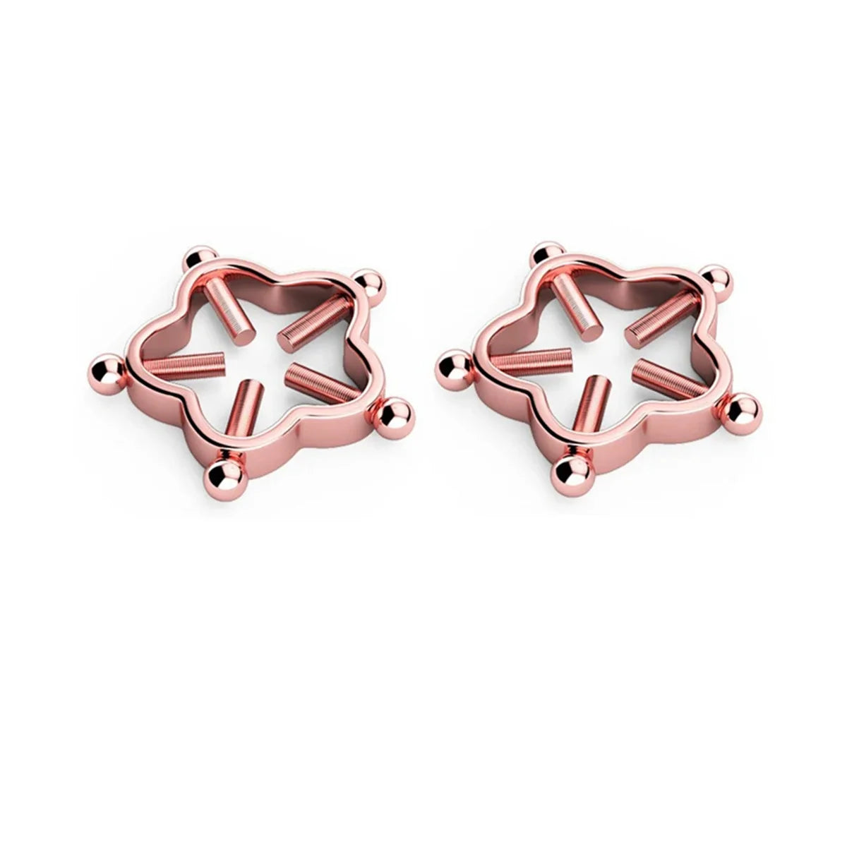 2Pcs 316L Stainless Steel Adjustable Nipple Rings for Women, Star Shaped Flower Shaped Clip On Nipple Ring Fake Piercing Jewelry Good Vibrations Adult Super Store