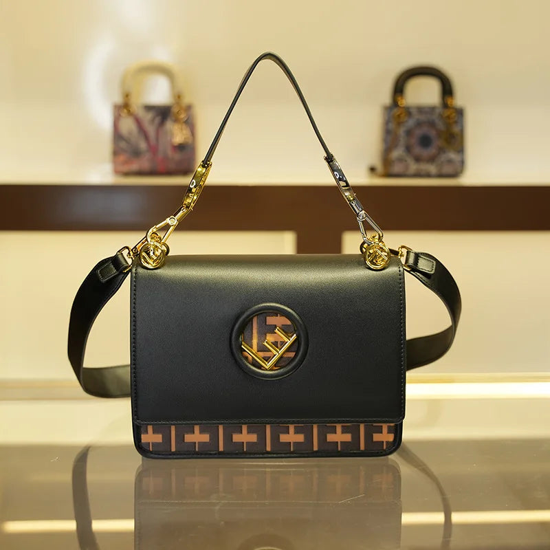 Classic Designer Leather Tote Bag Women's Crossbody Shoulder Handbag Ladies Vintage Style Purse Good Vibrations