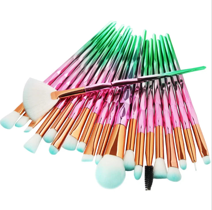 20Pcs Diamond Makeup Brushes Set Powder Foundation Blush Blending Eye shadow Lip Cosmetic Beauty Make Up Brush Pincel Maquiagem Good Vibrations