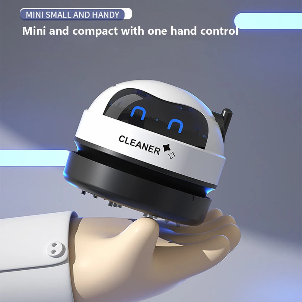 Desktop Vacuum Cleaner with Nozzle & Cleaning Brush USB Charging Mini Desk Dust Vaccum Cleaner Good Gift For Kid Student Ofiice Good Vibrations