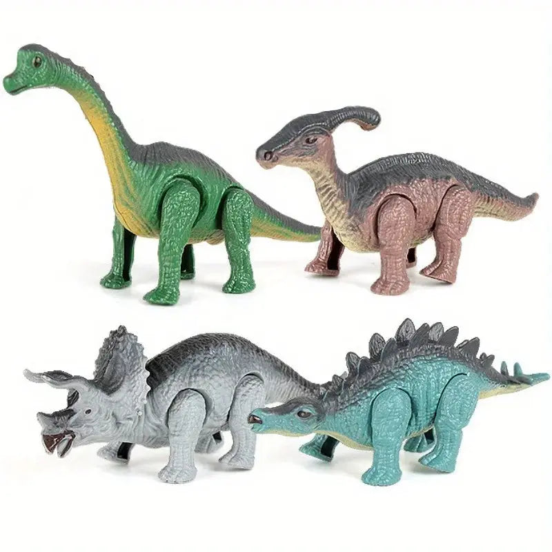 A Gift Set Of Dinosaur Toys, Running Mechanical Animal Toy That Walks Automatically When Wound Up. Birthday Gift For Children. Good Vibrations
