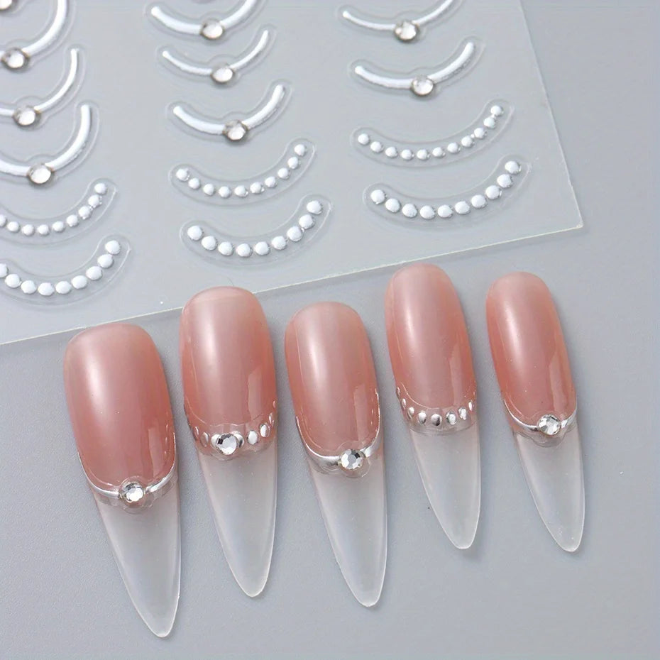 Silver Gold Lines Stripe Nail Sticker Decals Metal Strip Luxury Nails Slider 3D Self Adhesive Design Nail Art Stickers Paper Good Vibrations