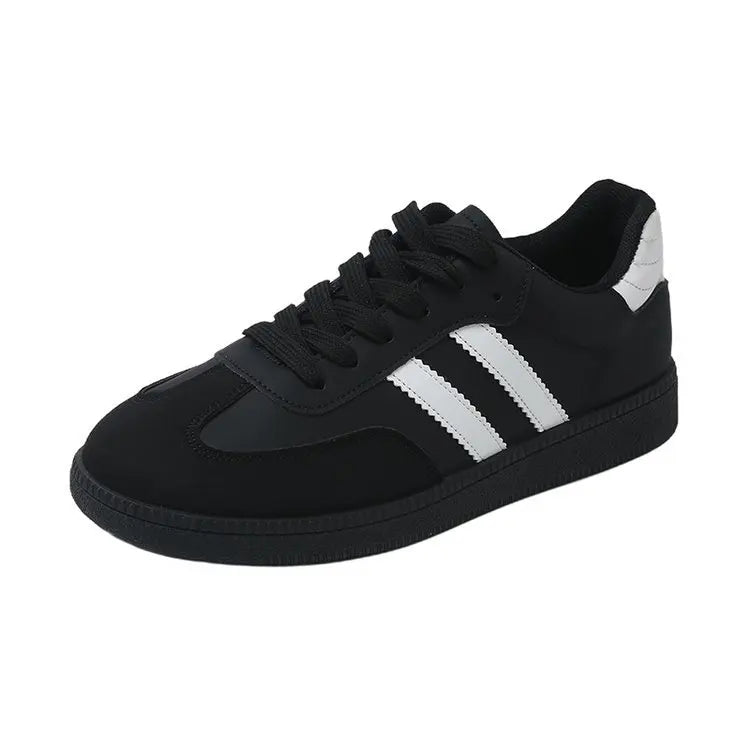 Women Tennis Sneakers Flats Ladies Fashion Lace-up Vulcanized Shoes Autumn Outdoor Trainers Student Board Shoes Footwear Good Vibrations