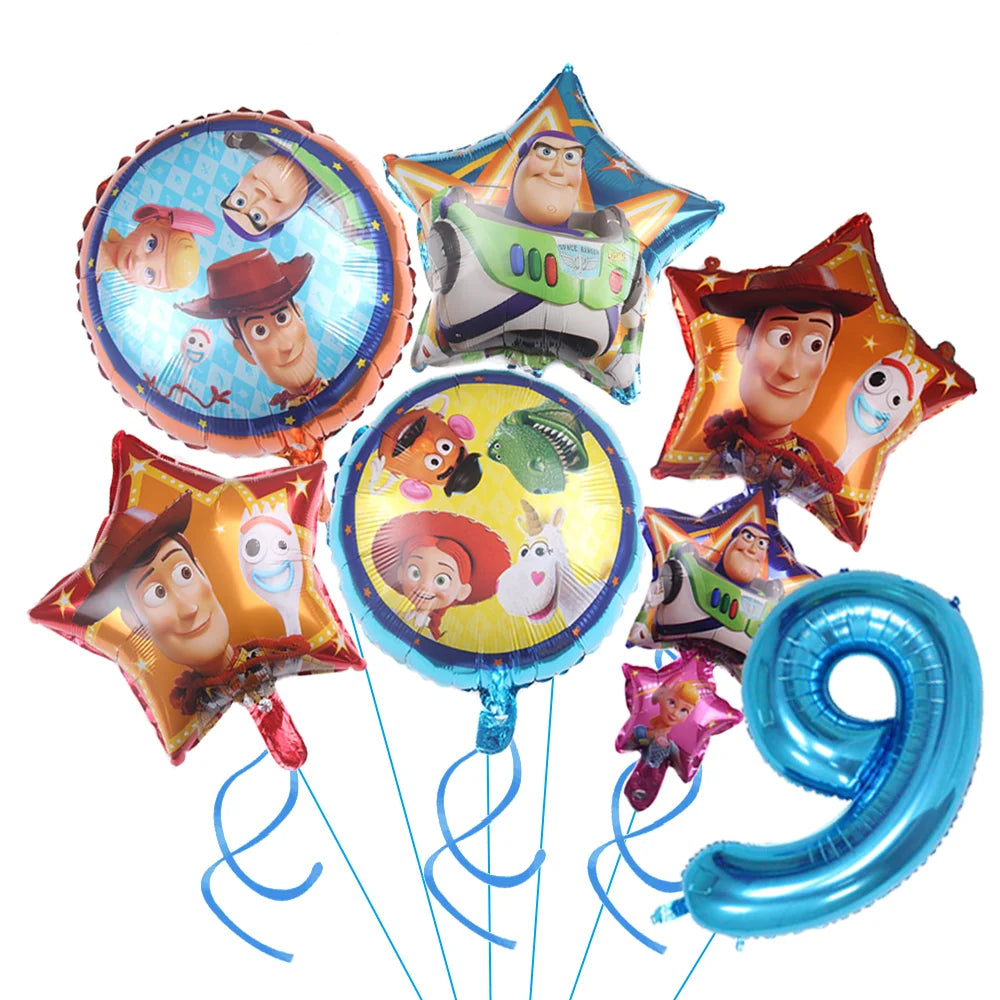 Toy Story Decoration Kids Party Favors Plates Children Girls Birthday Blue Sky White Clouds Balloons Party Supplies Baby Shower Good Vibrations
