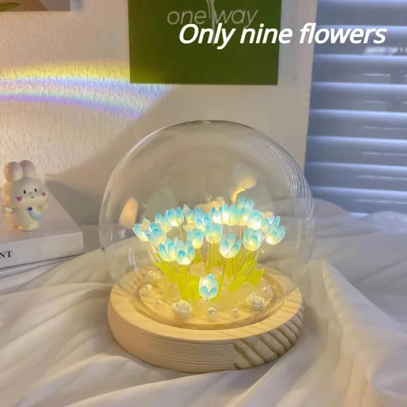 LED DIY Handmade Mini Tulip Night Light Materials Cute Home Decor Birthday Gift For Girl Family Friend Child Christmas Ornament Good Vibrations