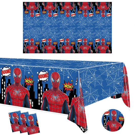 Spiderman Birthday Party Tablecloth Disposable Plastic Table Cover Tableware for Kids Birthday Party Baby Shower Decorations Good Vibrations