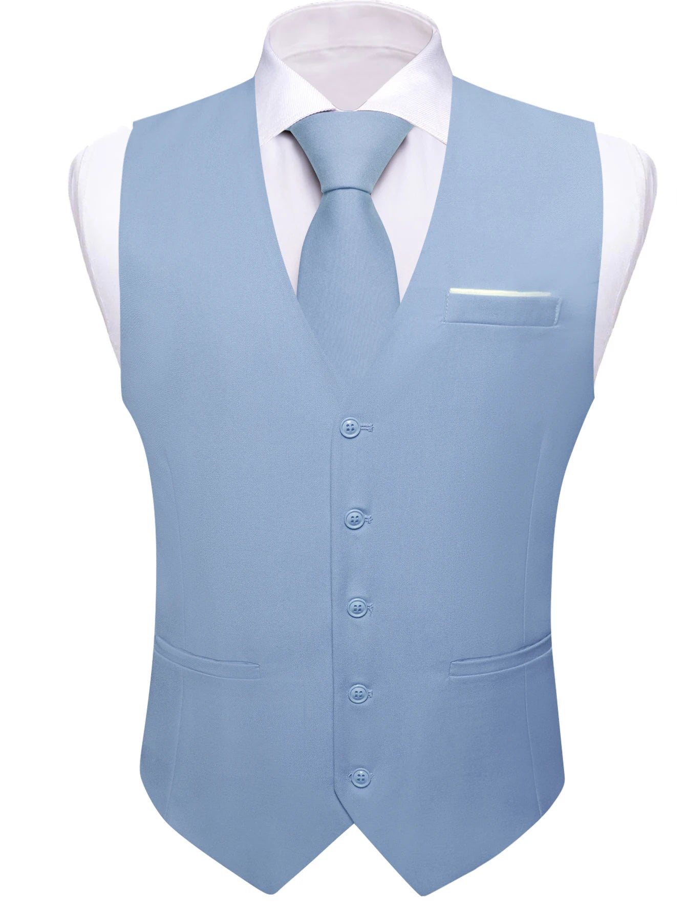 Men's Classic Solid Color Suit Vest and Necktie Matching Set | Wedding Groom & Groomsmen Attire Good Vibrations