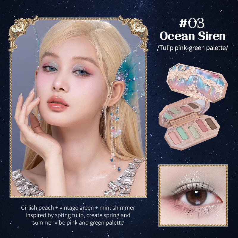 Moonlight Mermaid Gemstone Eyeshadow Palette Highly Pigmented Matte Shimmer Swan Ballet Eye shadow Collection Good Vibrations