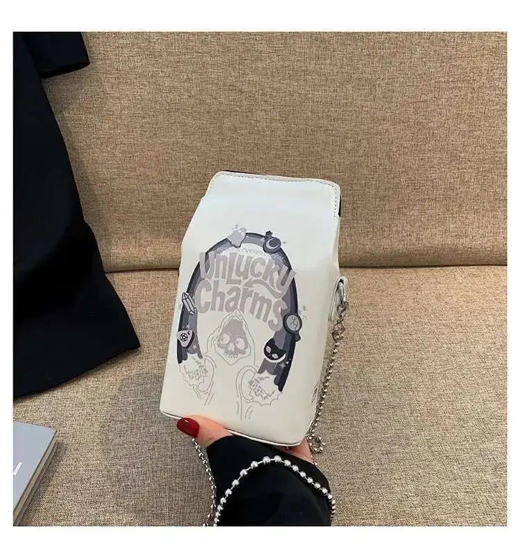 Printed Graffiti Small Square Bag Fashion Cool Crossbody Bag Funny Box Shoulder Bag For Girls Good Vibrations