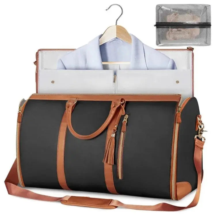 PU Folding Suit Storage Bag Large Capacity Travel Duffle Bag Women's Handbag Waterproof Totes Gym Bag Outdoor Fitness Bag Good Vibrations