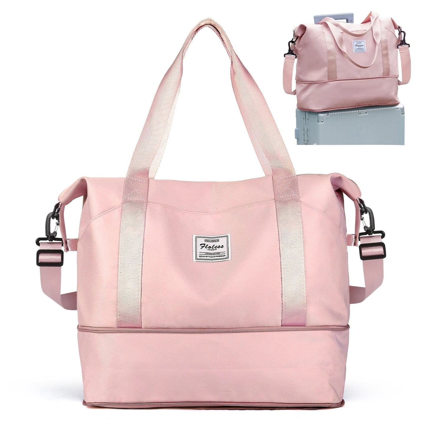 Expandable Travel Duffle Bag for Women Carry On, Weekender Overnight Shoulder Bag,Gym Tote Bag Wet Pocket Delivery Hospital Bag Good Vibrations