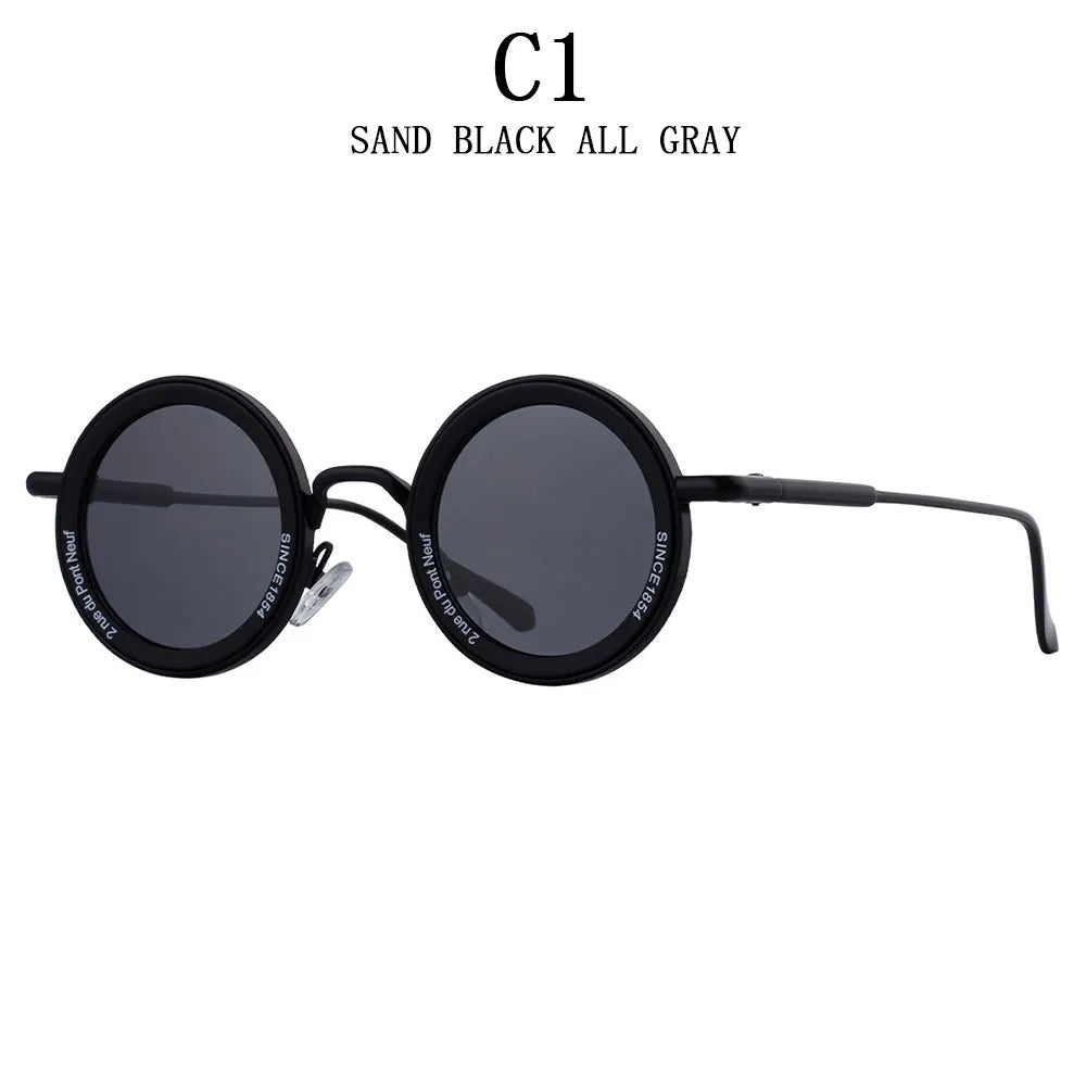 2025 Steampunk Sunglasses For Men Fashion Round Punk Sunglasses Vacation Oculos Outdoor Glasses Vintage Designer Trending Lentes Good Vibrations
