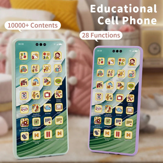 Baby Simulation Mobile Phone Toy Screen Music Early Educational Toys Learning Vocal English Mobile Vocal Toy Model Children Gift Good Vibrations