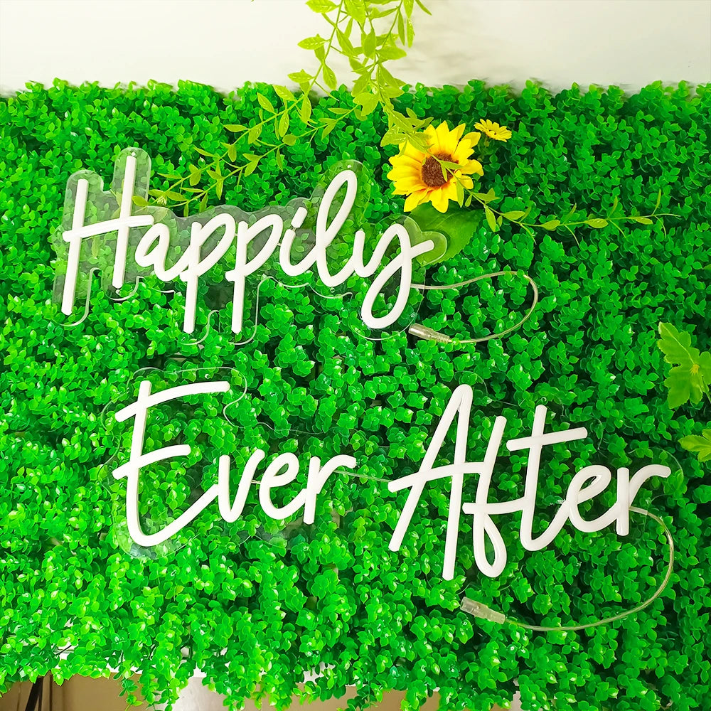 Happily Ever After Neon Sign Wedding Party Lights Event Background Decorative Lights Dimmable Good Vibrations
