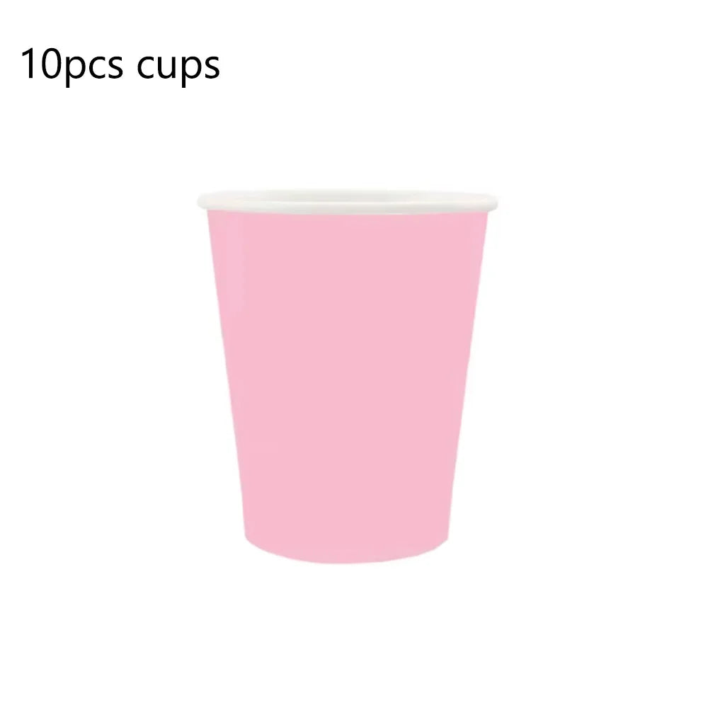 Light Pink Lace Birthday Party Supplies Pink Disposable Dinnerware Paper Napkin Cup Plate Tablecloth For Wedding Decoration Good Vibrations