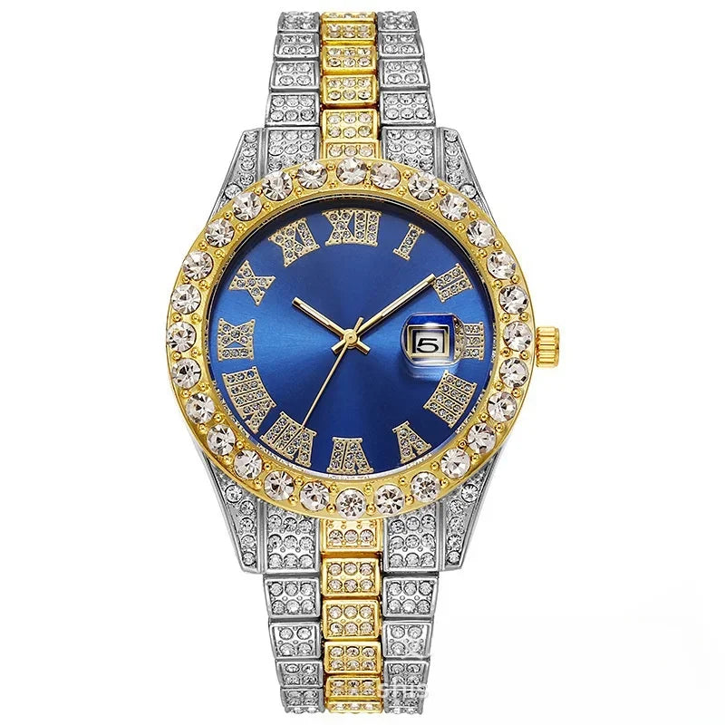 Fashion Full Iced Out Watch for Men Multiple Colors Hip Hop Mens Watch Fashion Cool Bling Diamond Luxury Mens Watches Clock Good Vibrations